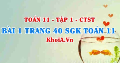 Bài 1 trang 40 SGK Toán 11 Tập 1 Chân trời sáng tạo